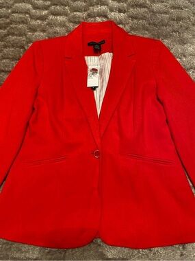 Grace Elements Vibrant Red Single-Button Blazer